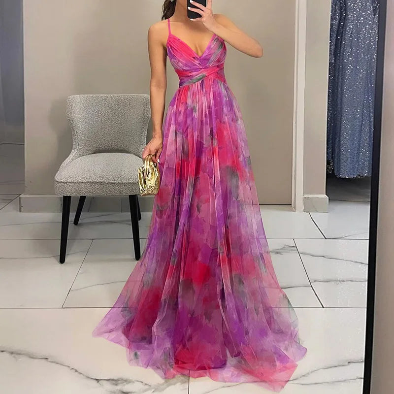 Giselle - Charmerende Maxi Kjole med Blomsterprint
