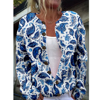 Giselle | Elegant cardigan med print