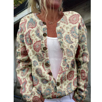 Bernadette | Elegant cardigan med print