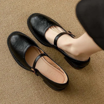 Amanda™ | Klassiske Komfortable Mary Janes Fremstillet af Læder