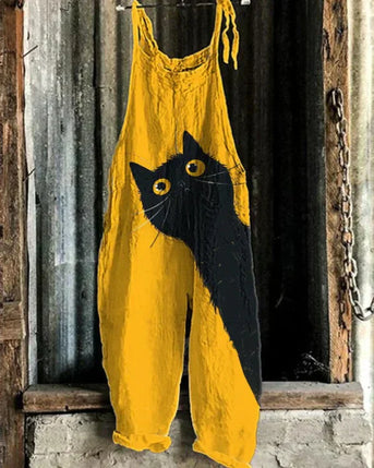 Marini™ | Jumpsuit med Mønster af Lykkelige Katte