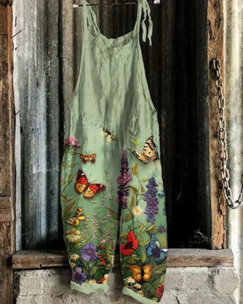 Marini™ | Dame Overall med Blomster- og Sommerfuglebroderi