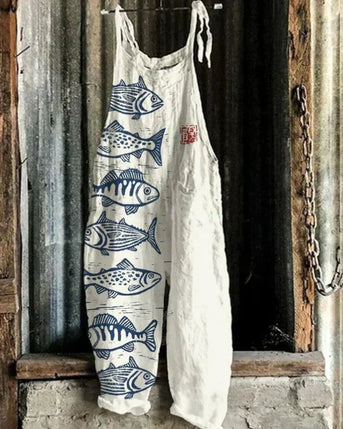 Marini™ | Linned jumpsuit med japansk mønster