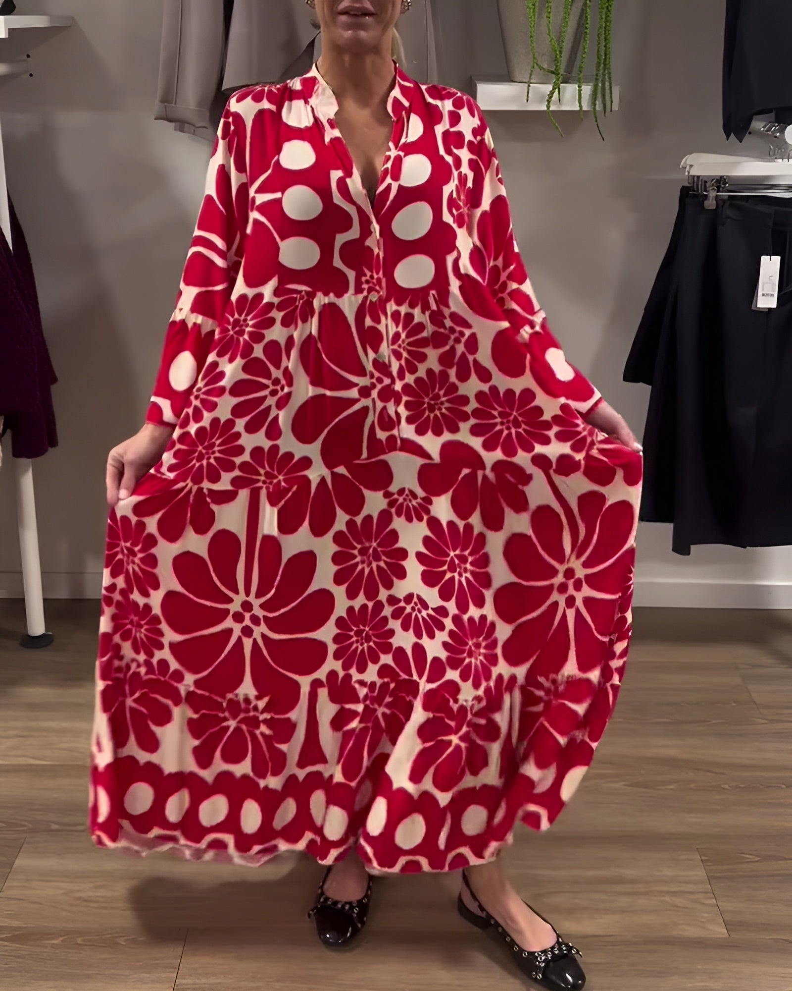 Marielle | Elegant Maxikjole med Blomster