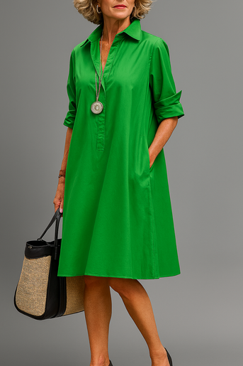 Bernadette - Elegant Midi Kjole med Tidøstet Charme