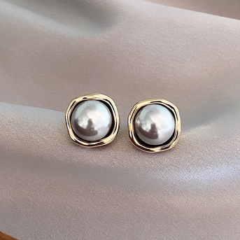 Elegante Øreringe med Sort Perle