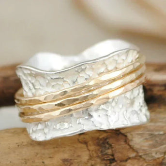 Vintage Spinner Ring i Guld og Sølv
