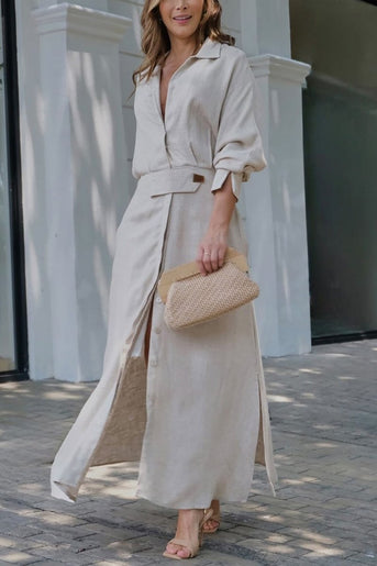 Jeanette | Maxi Kjole med V-hals